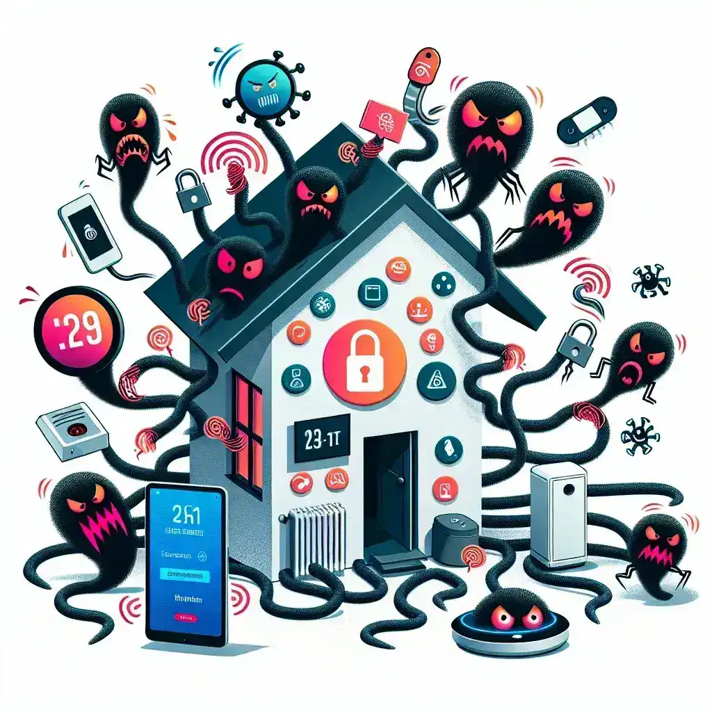 "Gráfico ilustrando o aumento de ataques a dispositivos IoT em casas inteligentes, conforme pesquisa recente, destacando a crescente vulnerabilidade da segurança em ambientes domésticos conectados."